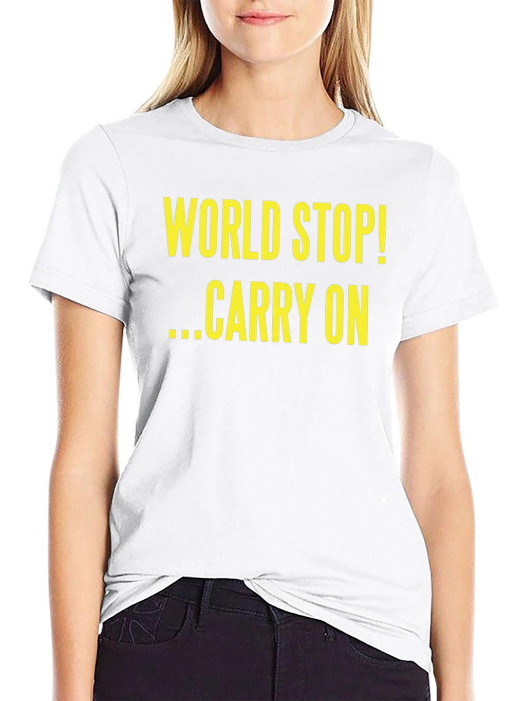World Stop Carry On Black T-Shirt