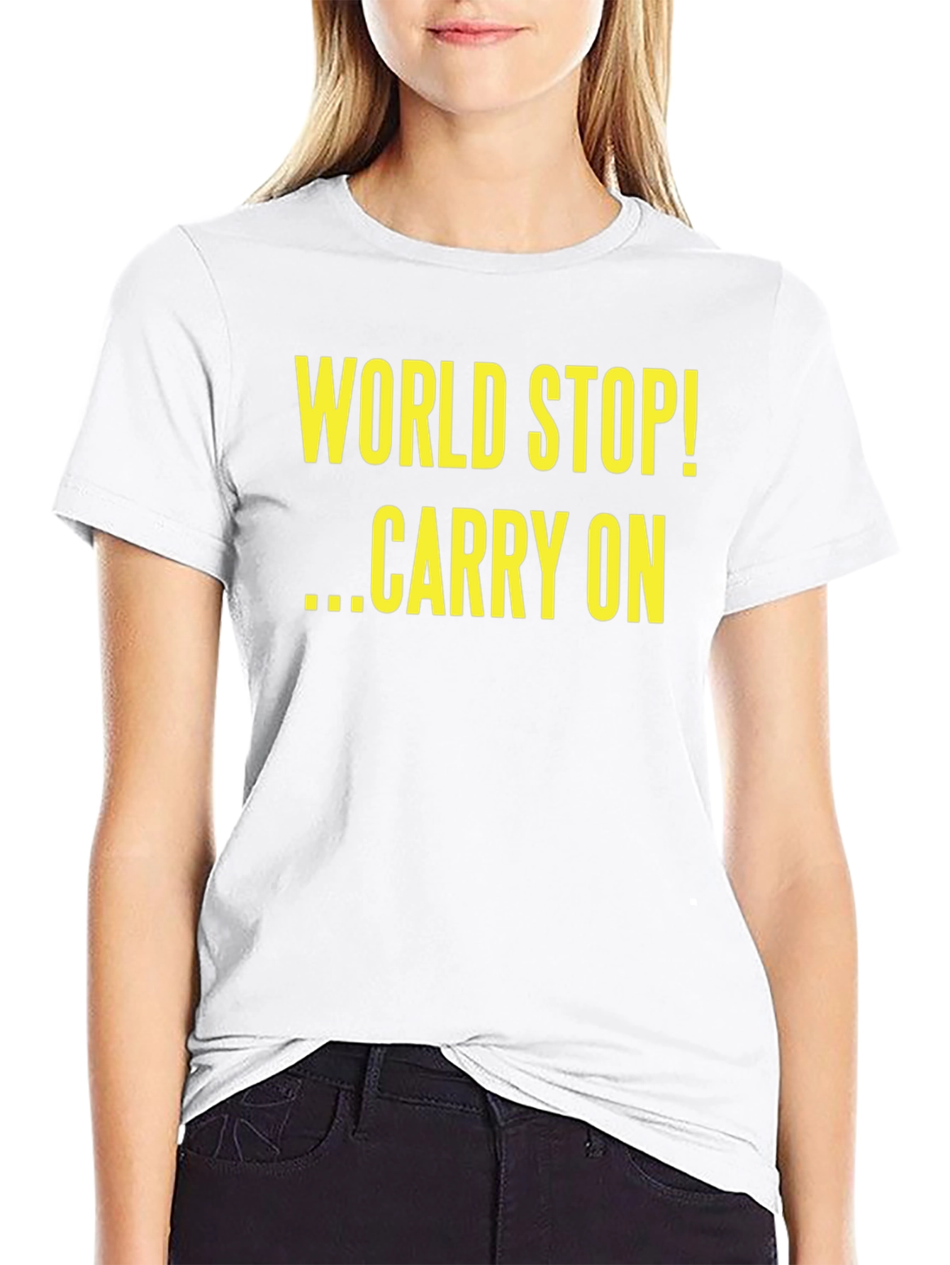 World Stop Carry On Black T-Shirt