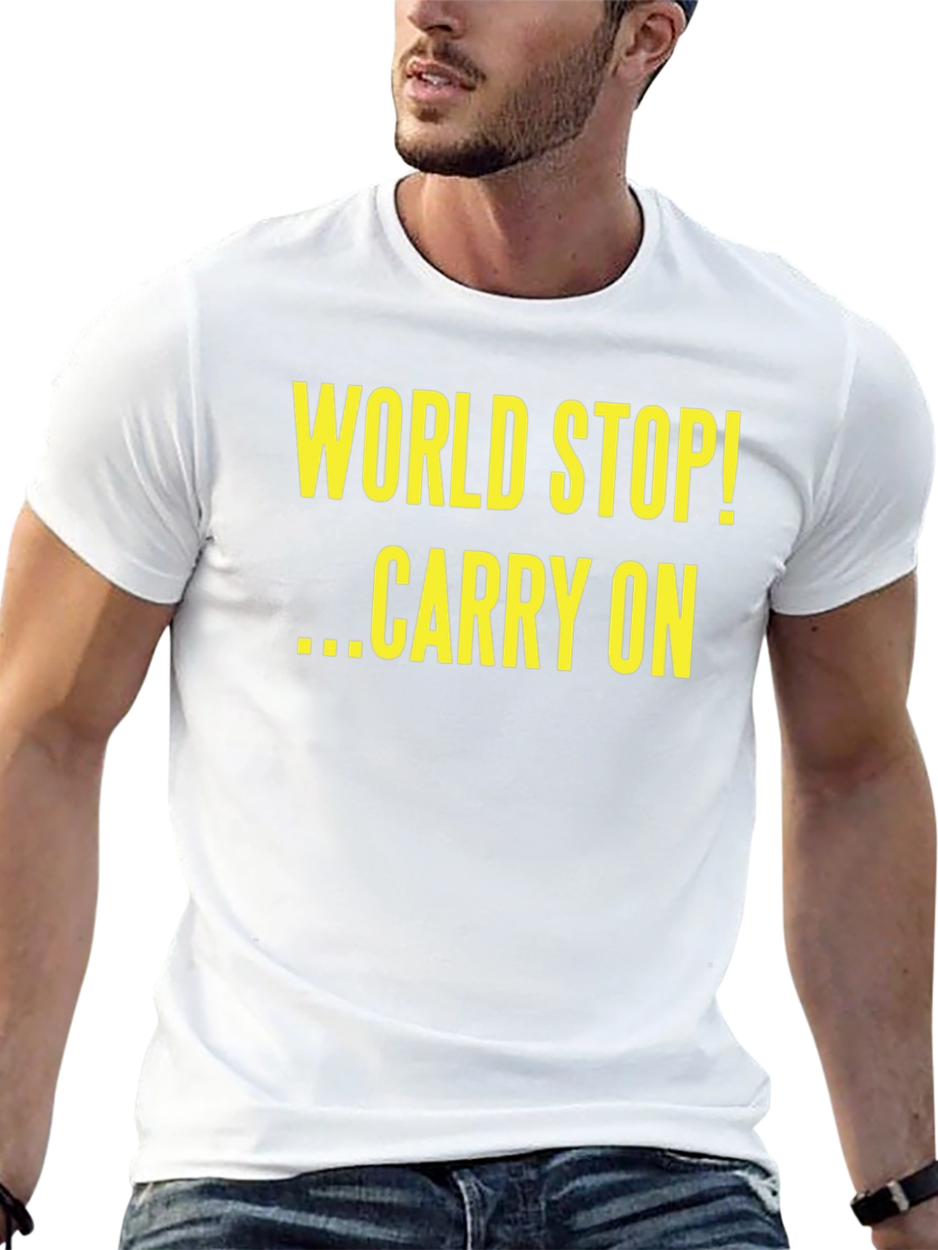 World Stop Carry On Black T-Shirt