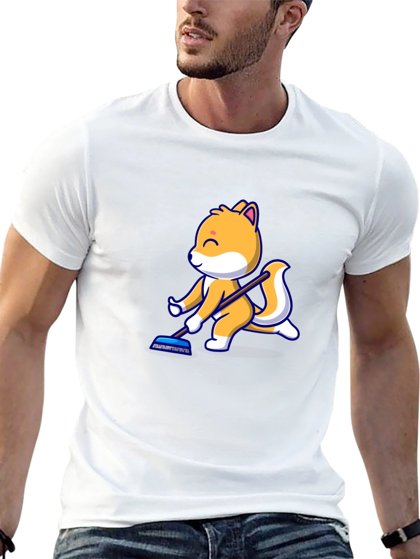 Cartoon Squirrel T-Shirt - Black