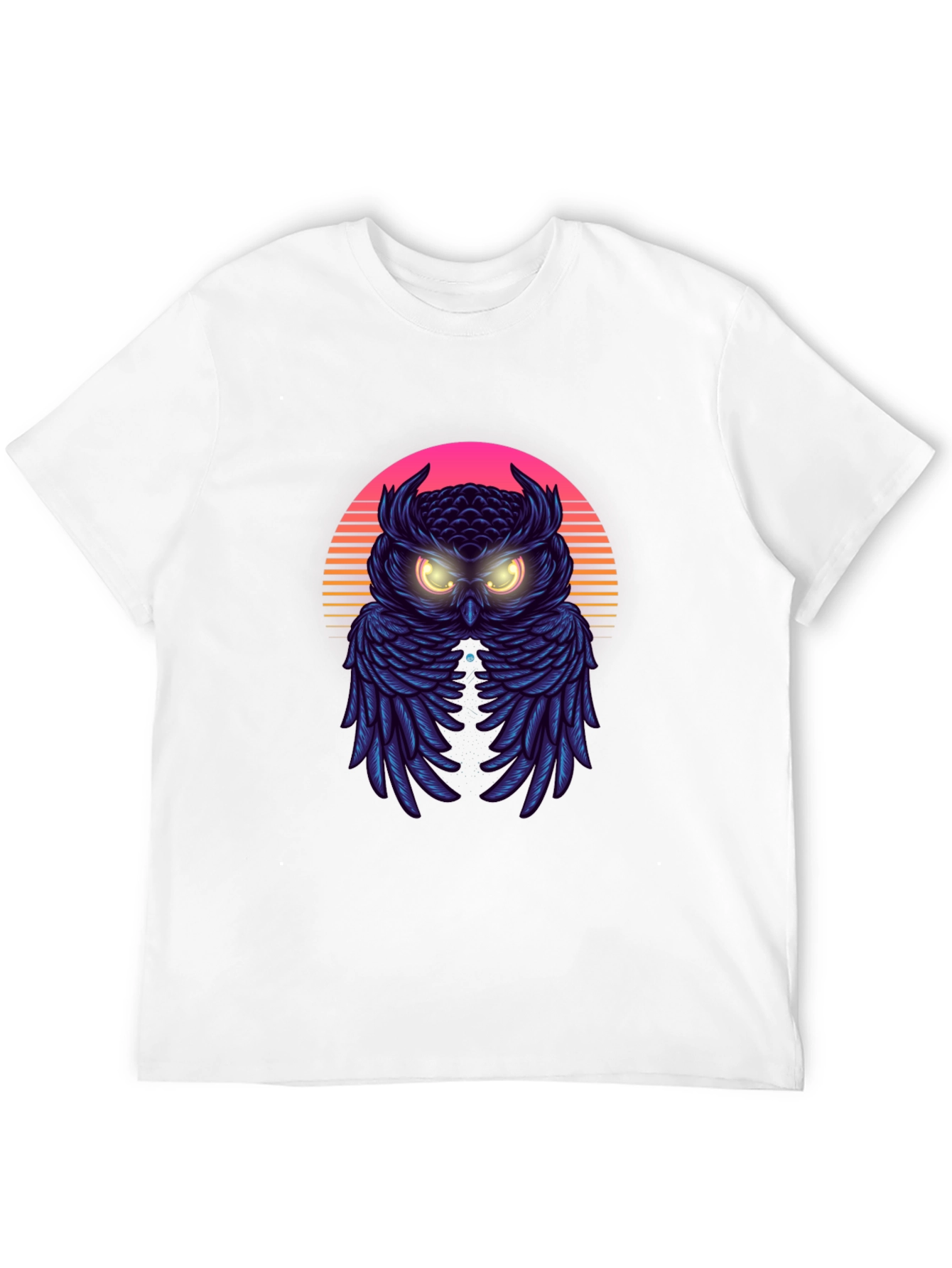 Retro Owl Graphic Tee - Synthwave Style T-Shirt