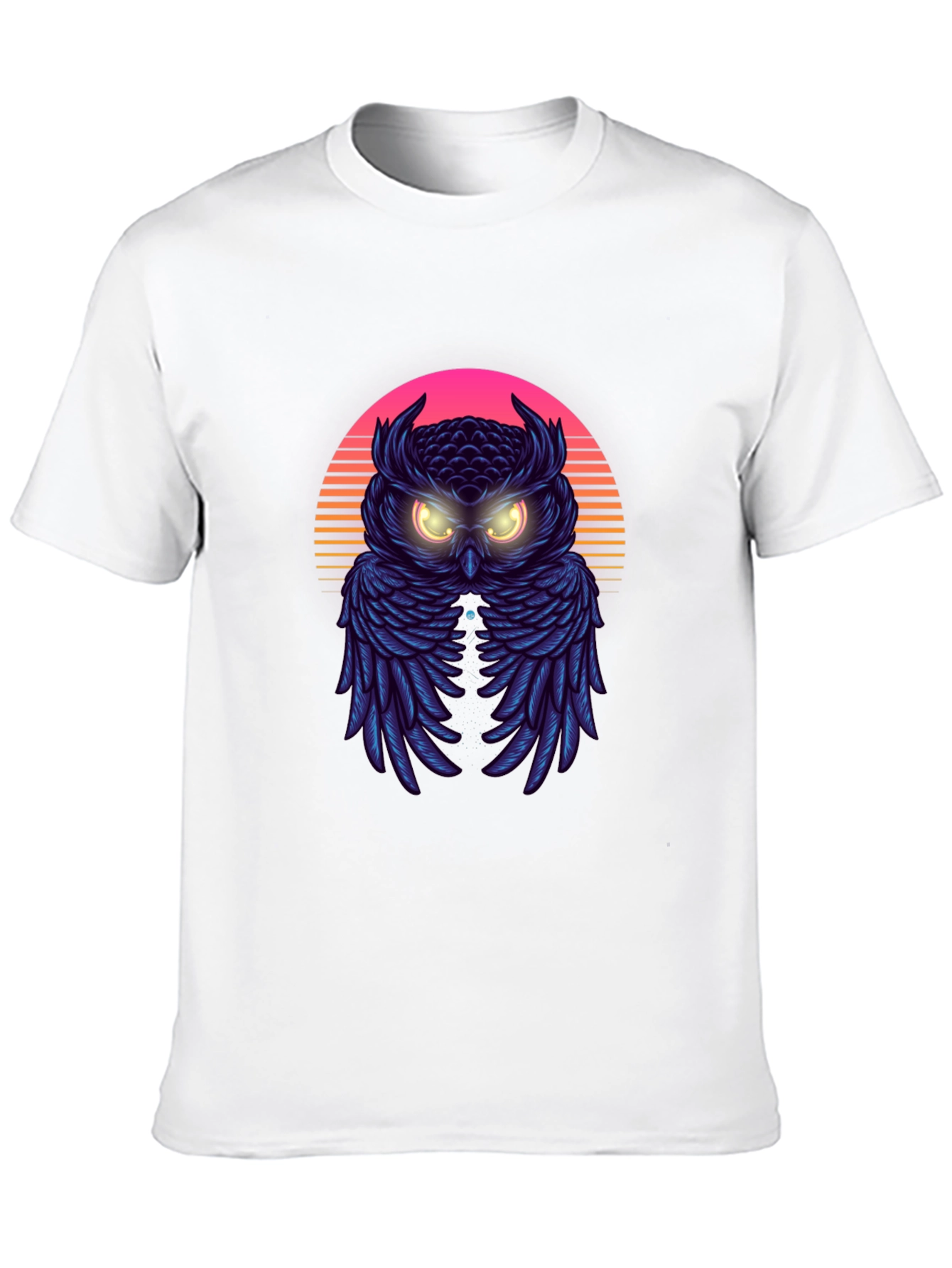 Retro Owl Graphic Tee - Synthwave Style T-Shirt