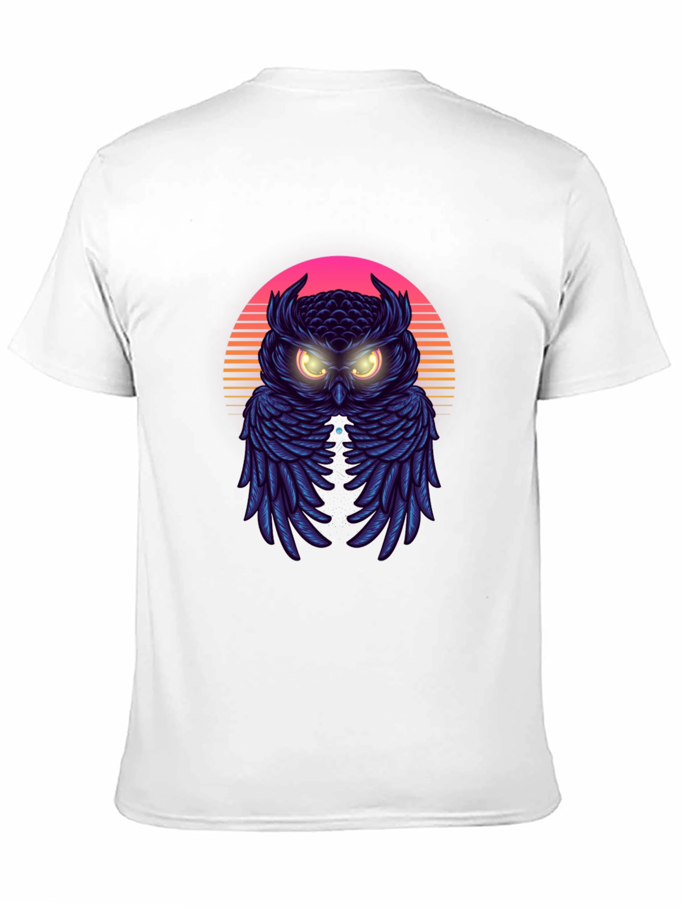 Retro Owl Graphic Tee - Synthwave Style T-Shirt