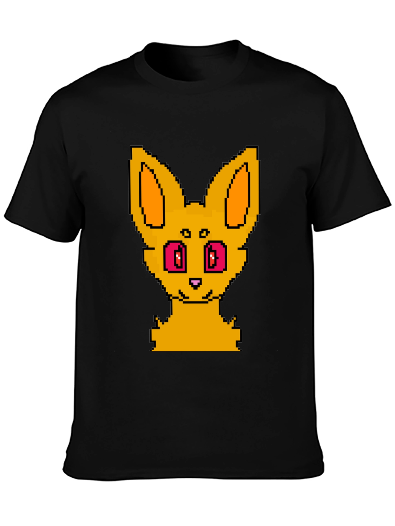 Pixel Art Fox Graphic Tee - Unisex Black T-Shirt