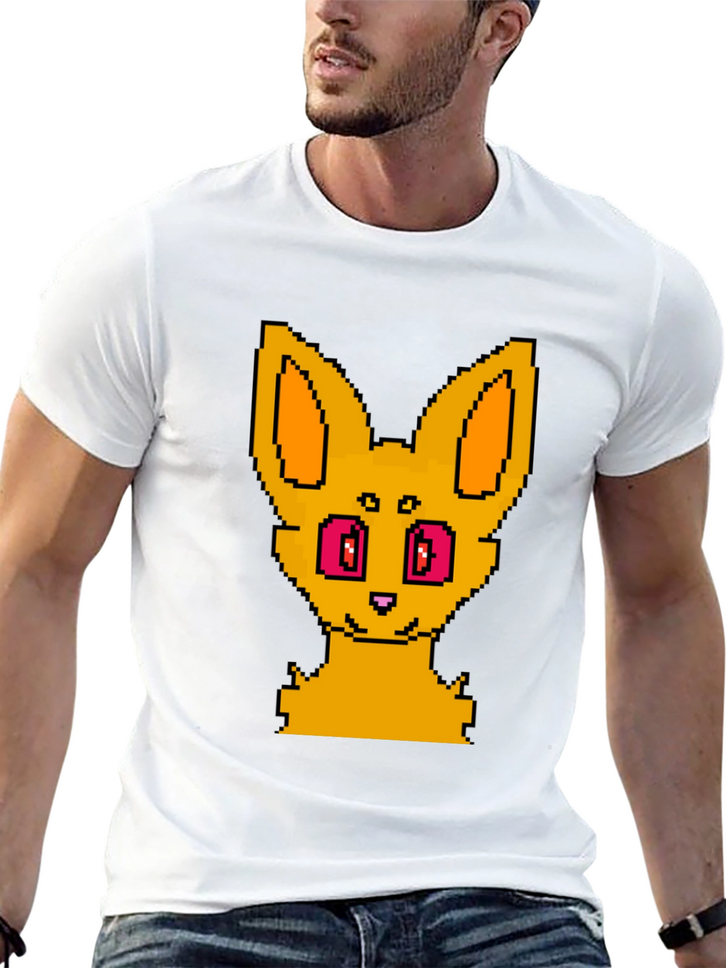 Pixel Art Fox Graphic Tee - Unisex Black T-Shirt