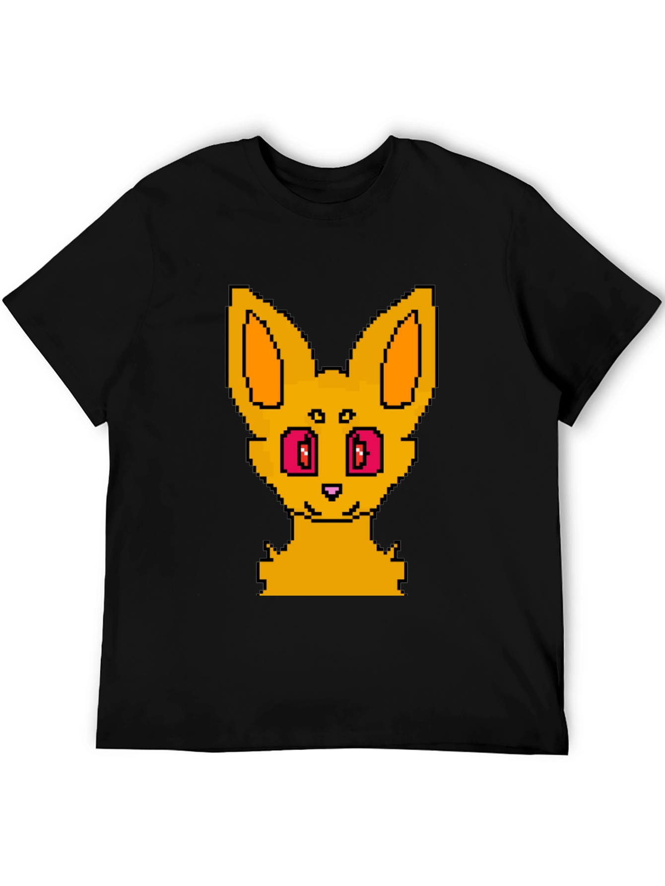 Pixel Art Fox Graphic Tee - Unisex Black T-Shirt