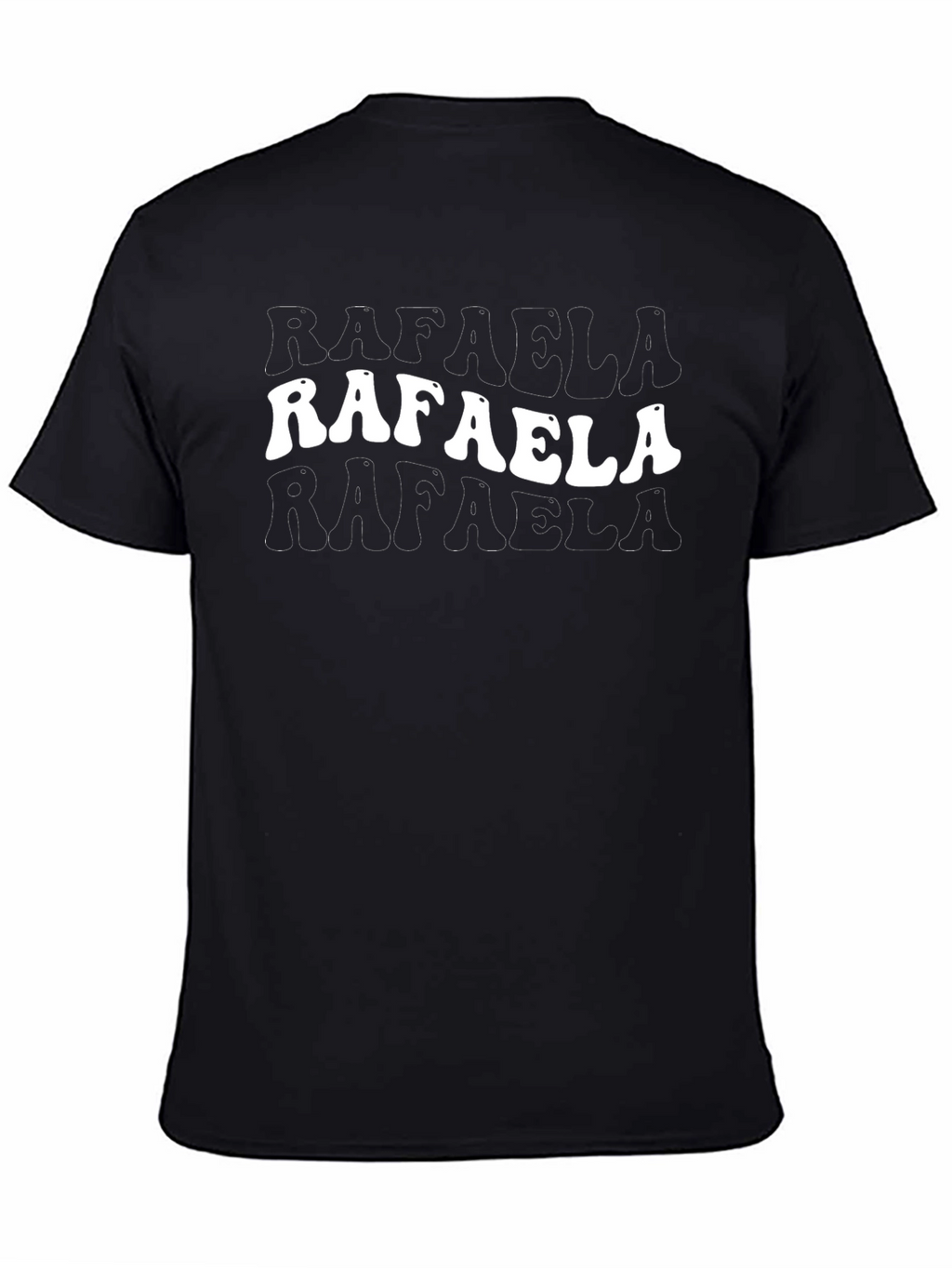 Retro RAFAELA Print Black T-Shirt