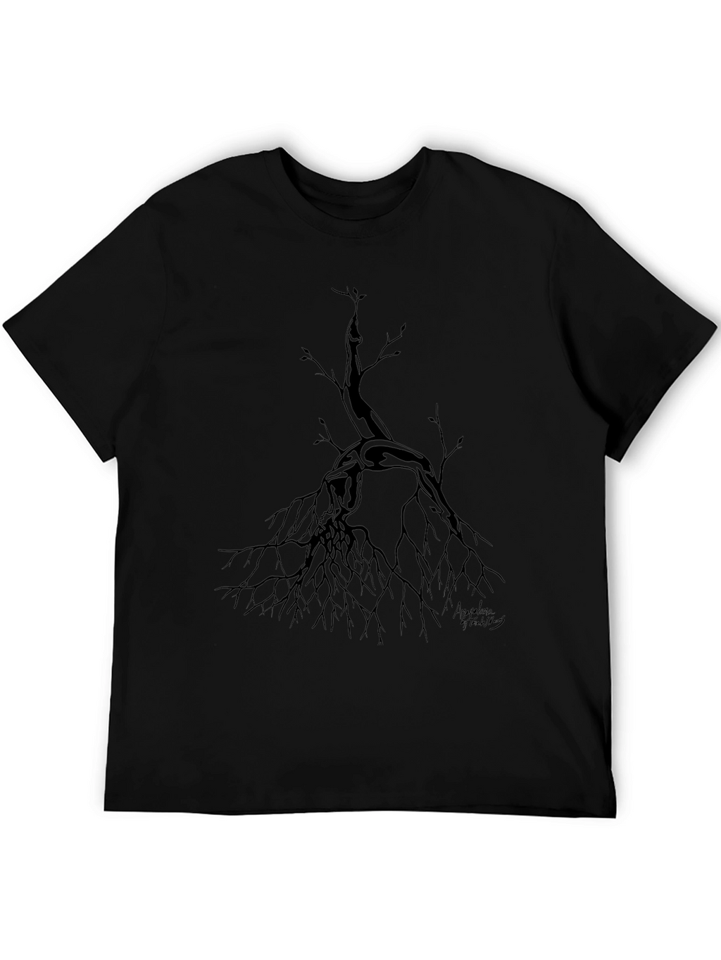 Unique Tree Graphic Tee - Stylish Black Cotton Shirt