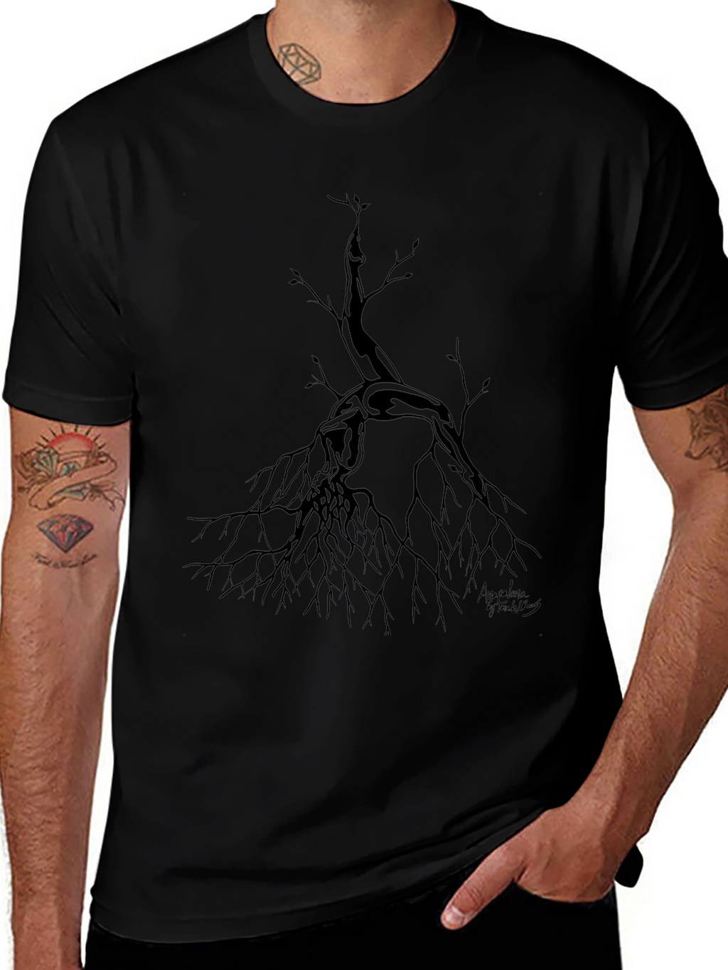 Unique Tree Graphic Tee - Stylish Black Cotton Shirt