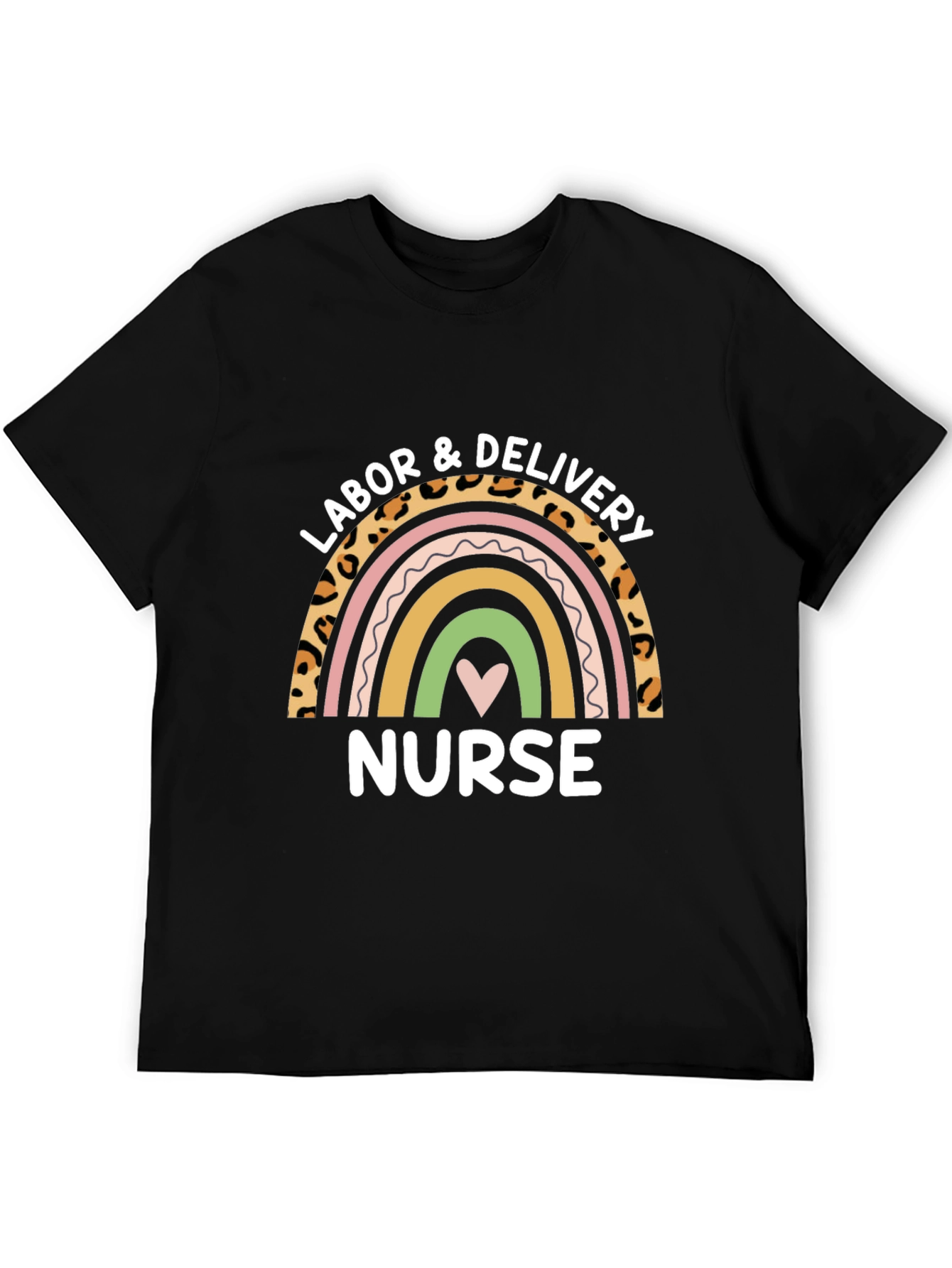Labor & Delivery Nurse Rainbow Graphic T-Shirt