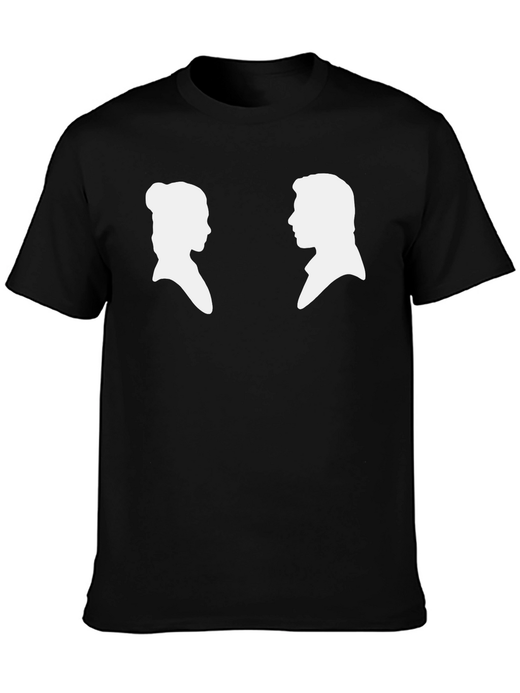 Silhouette Couple Graphic Tee - Black