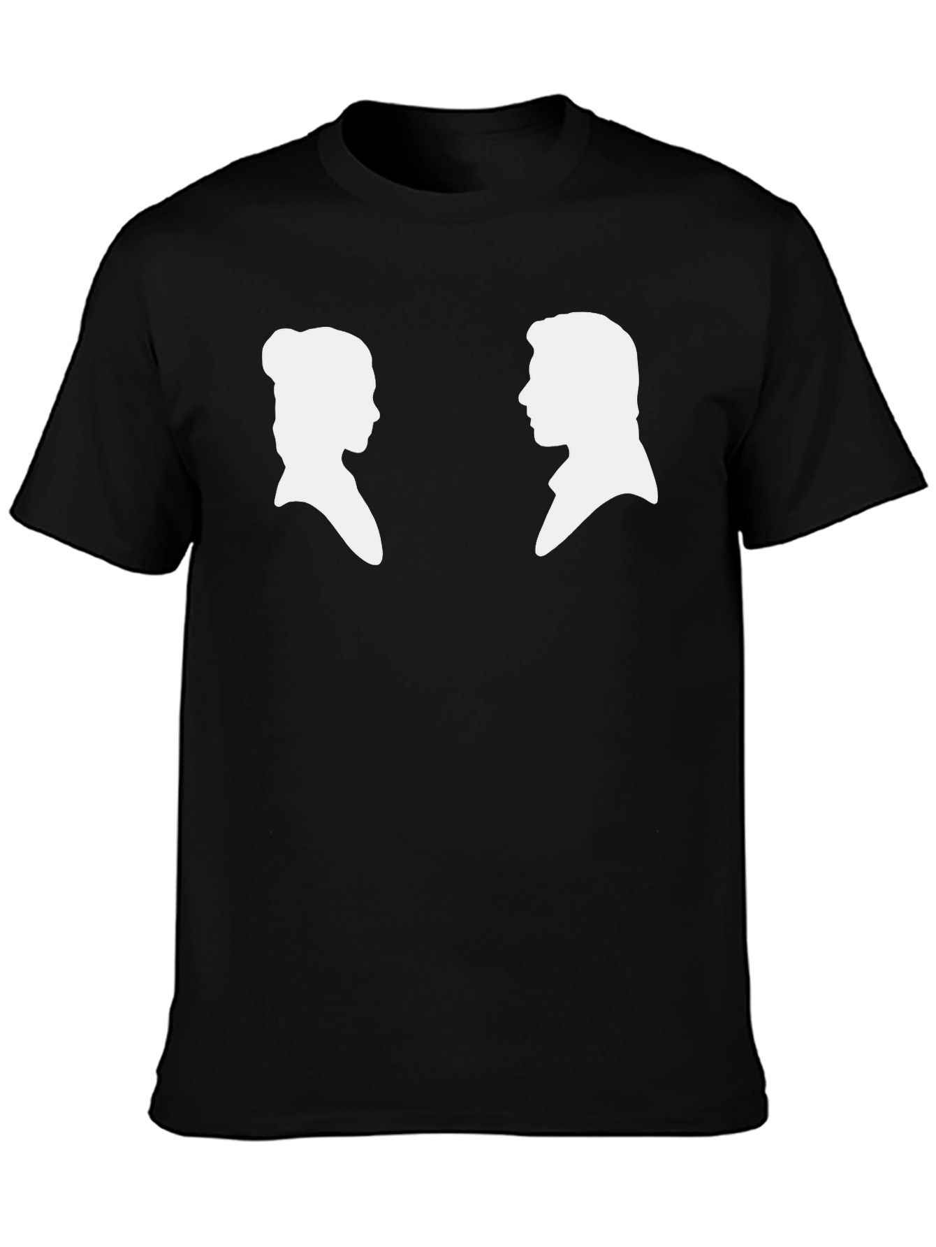 Silhouette Couple Graphic Tee - Black