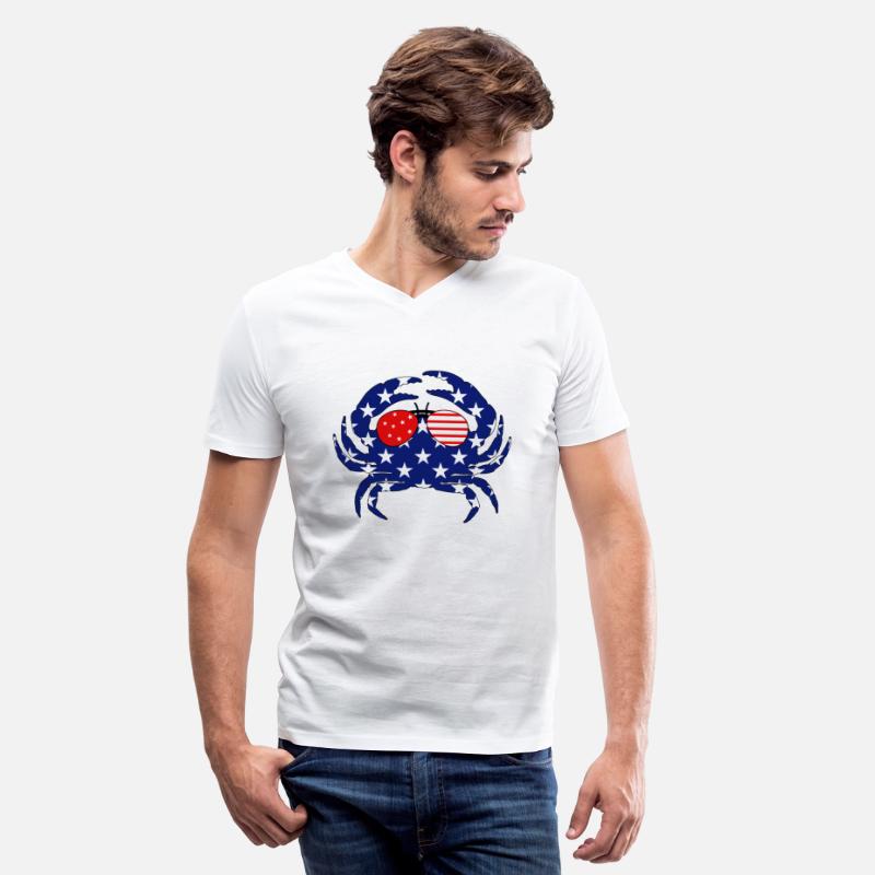 Patriotic American Flag Crab with Sunglasses