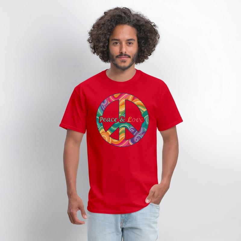 Peace Love Psychedelic Swirl Sign Retro 60s