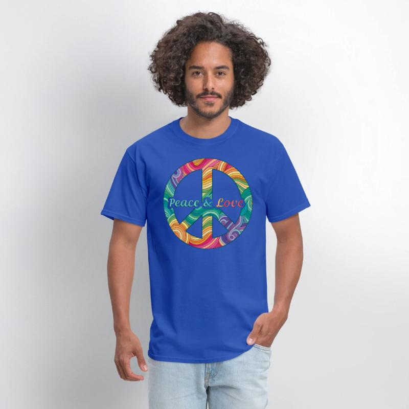 Peace Love Psychedelic Swirl Sign Retro 60s