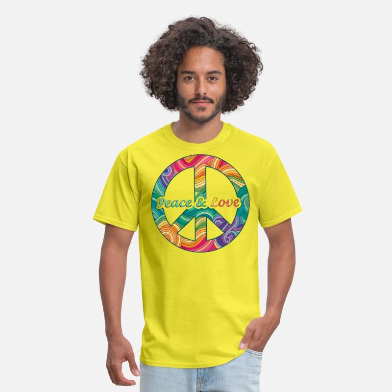 Peace Love Psychedelic Swirl Sign Retro 60s