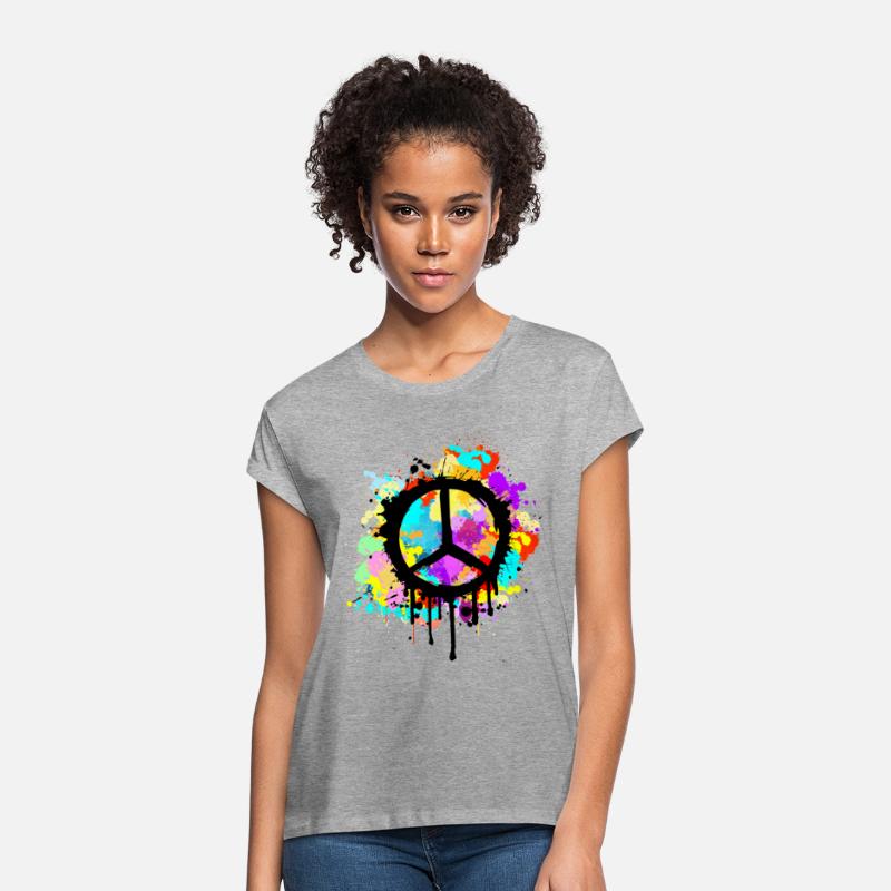 Peace Sign Paint Splatter Painting Retro Creative