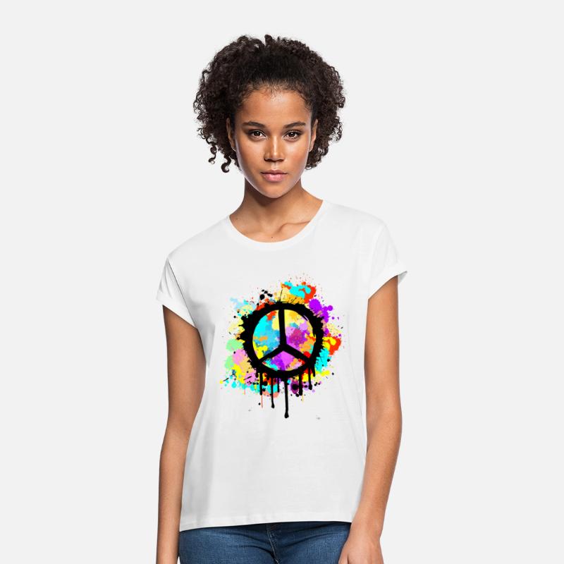 Peace Sign Paint Splatter Painting Retro Creative