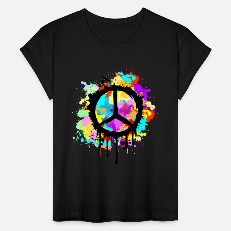 Peace Sign Paint Splatter Painting Retro Creative