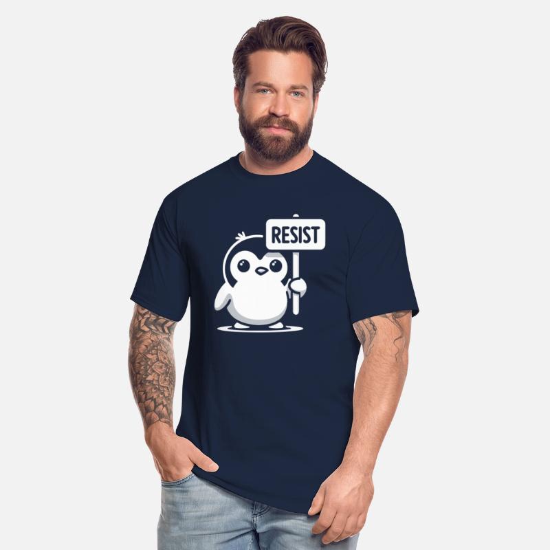 Penguin “RESIST” Protest Design Cartoon graphic