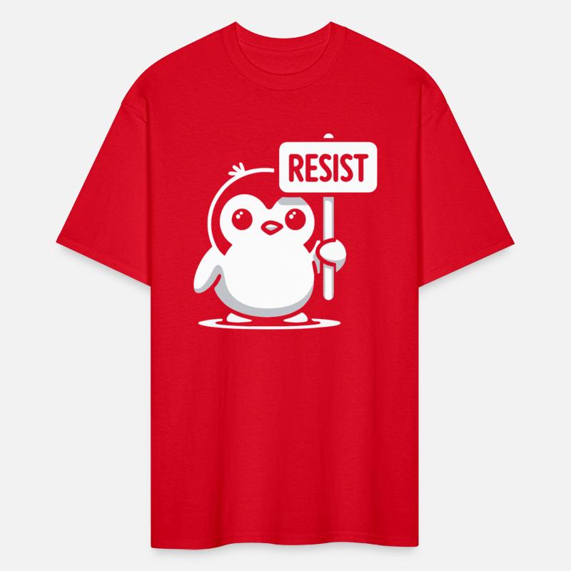 Penguin “RESIST” Protest Design Cartoon graphic