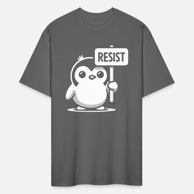 Penguin “RESIST” Protest Design Cartoon graphic