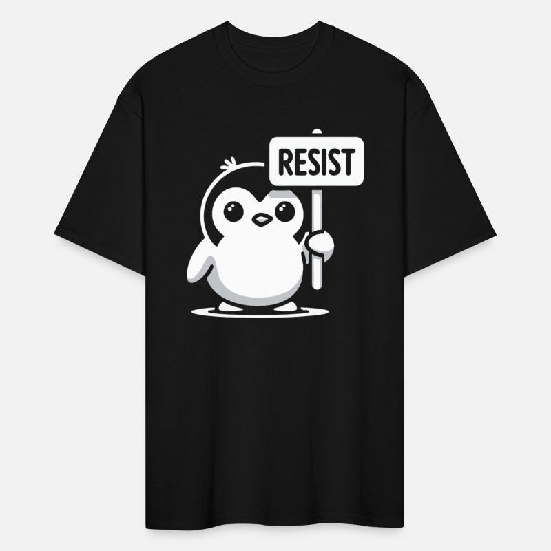 Penguin “RESIST” Protest Design Cartoon graphic