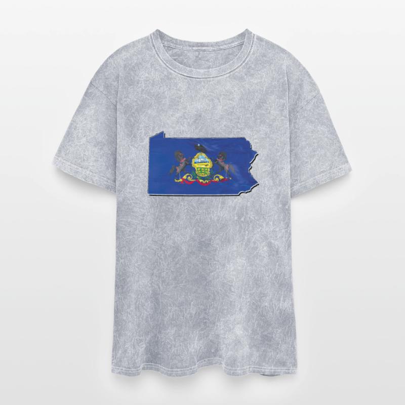 Pennsylvania State Flag in Pennsylvania State Map