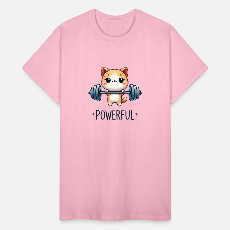 Powerful Cat Lifting Weights, Cute Gym Kitty Art