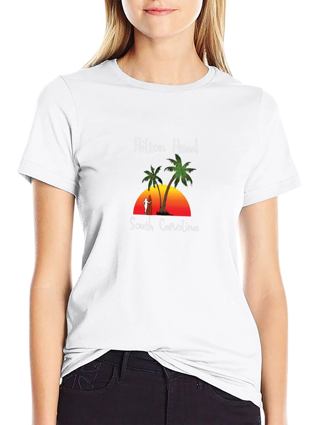 Hilton Head South Carolina Palm Tree Sunset T-Shirt