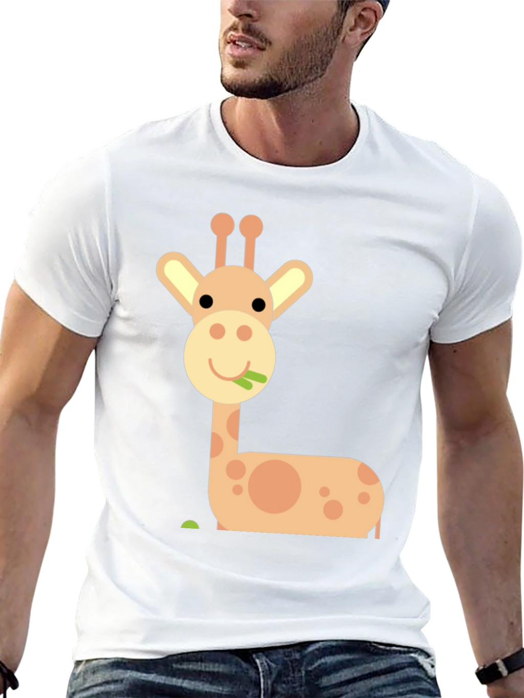 Cute Giraffe Graphic T-Shirt - Black