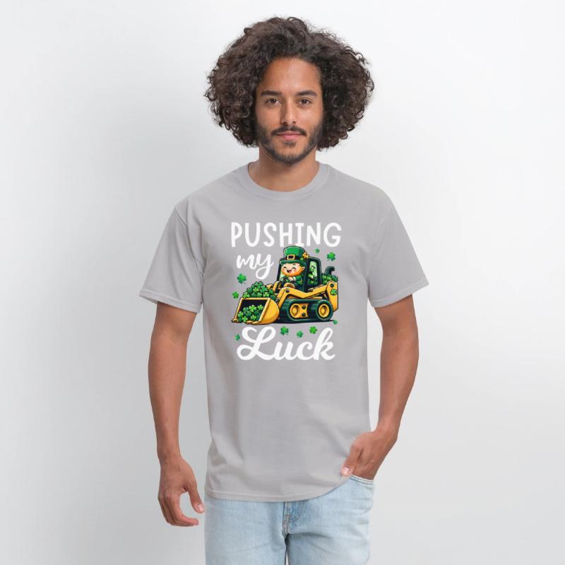 Pushing My Luck Tractor St Patricks Day Boys Kids