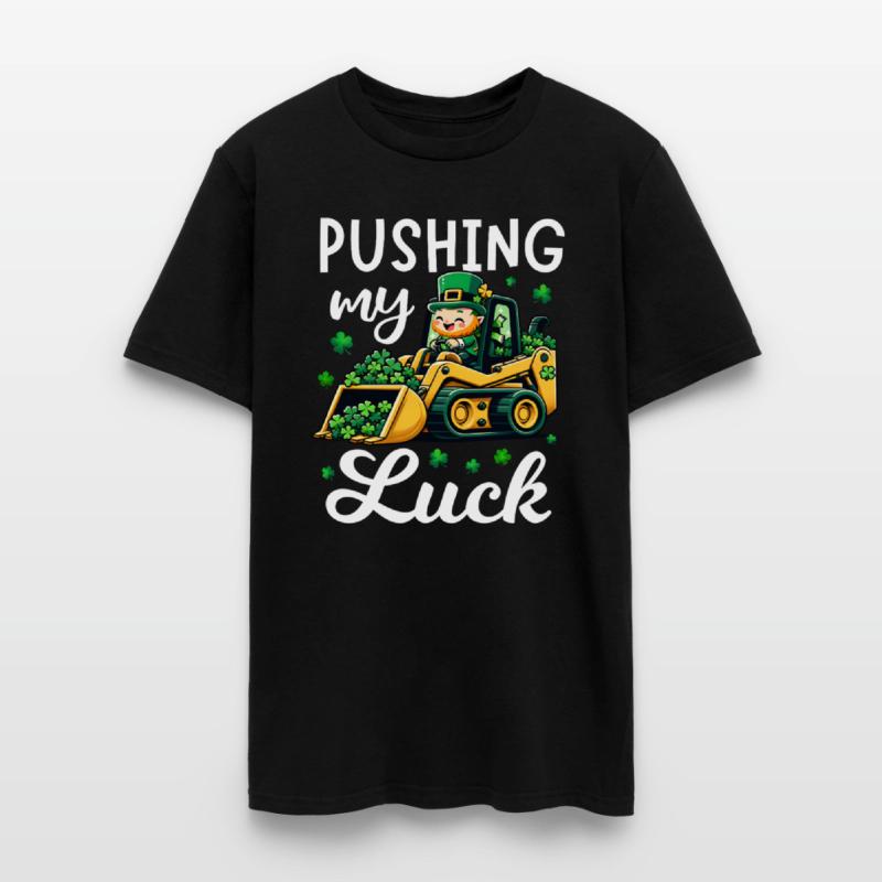 Pushing My Luck Tractor St Patricks Day Boys Kids