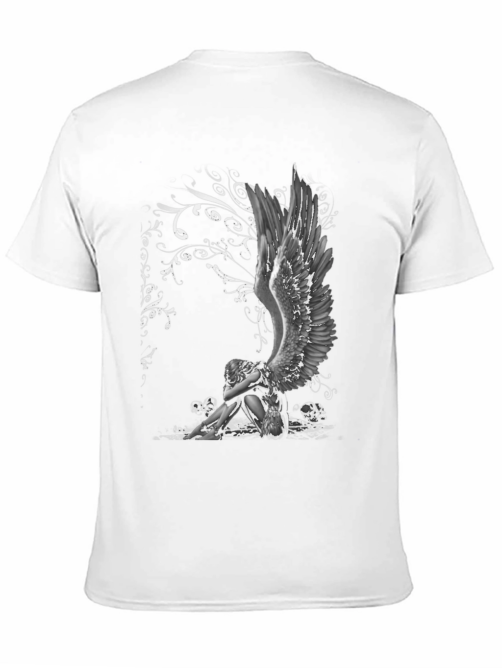 Angel & Skulls Graphic Print T-Shirt