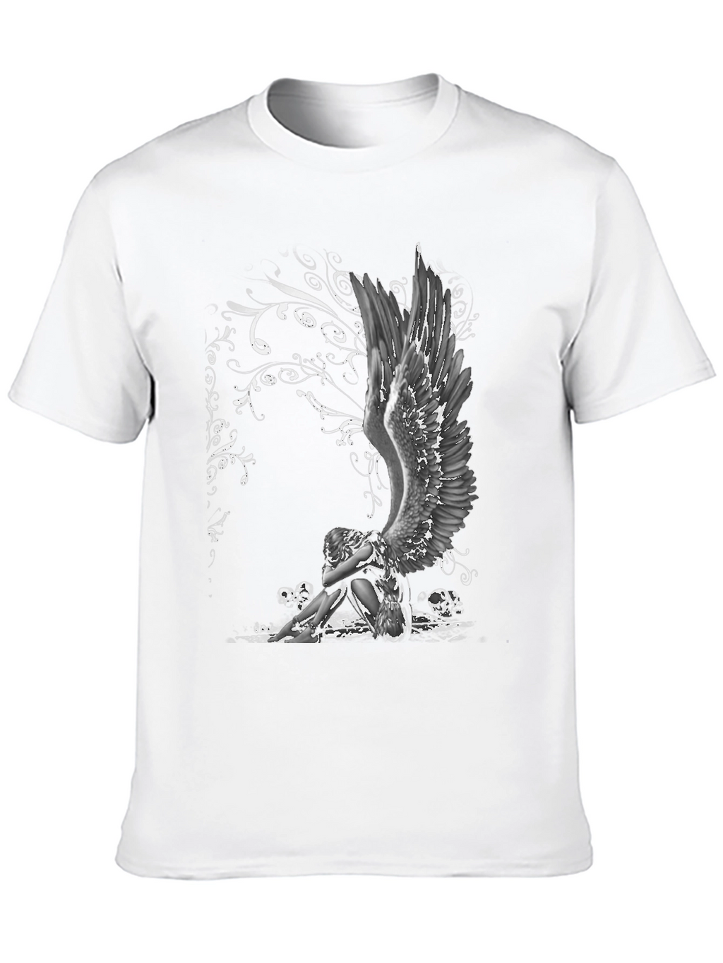 Angel & Skulls Graphic Print T-Shirt