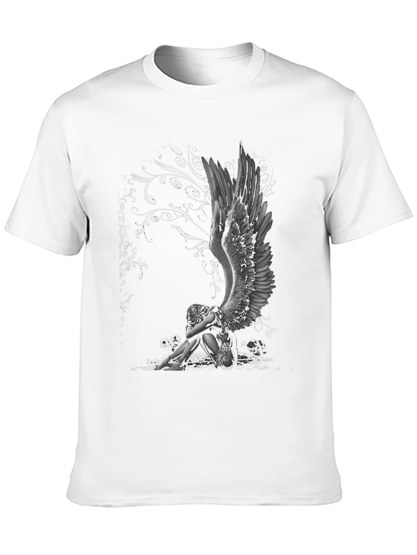 Angel & Skulls Graphic Print T-Shirt