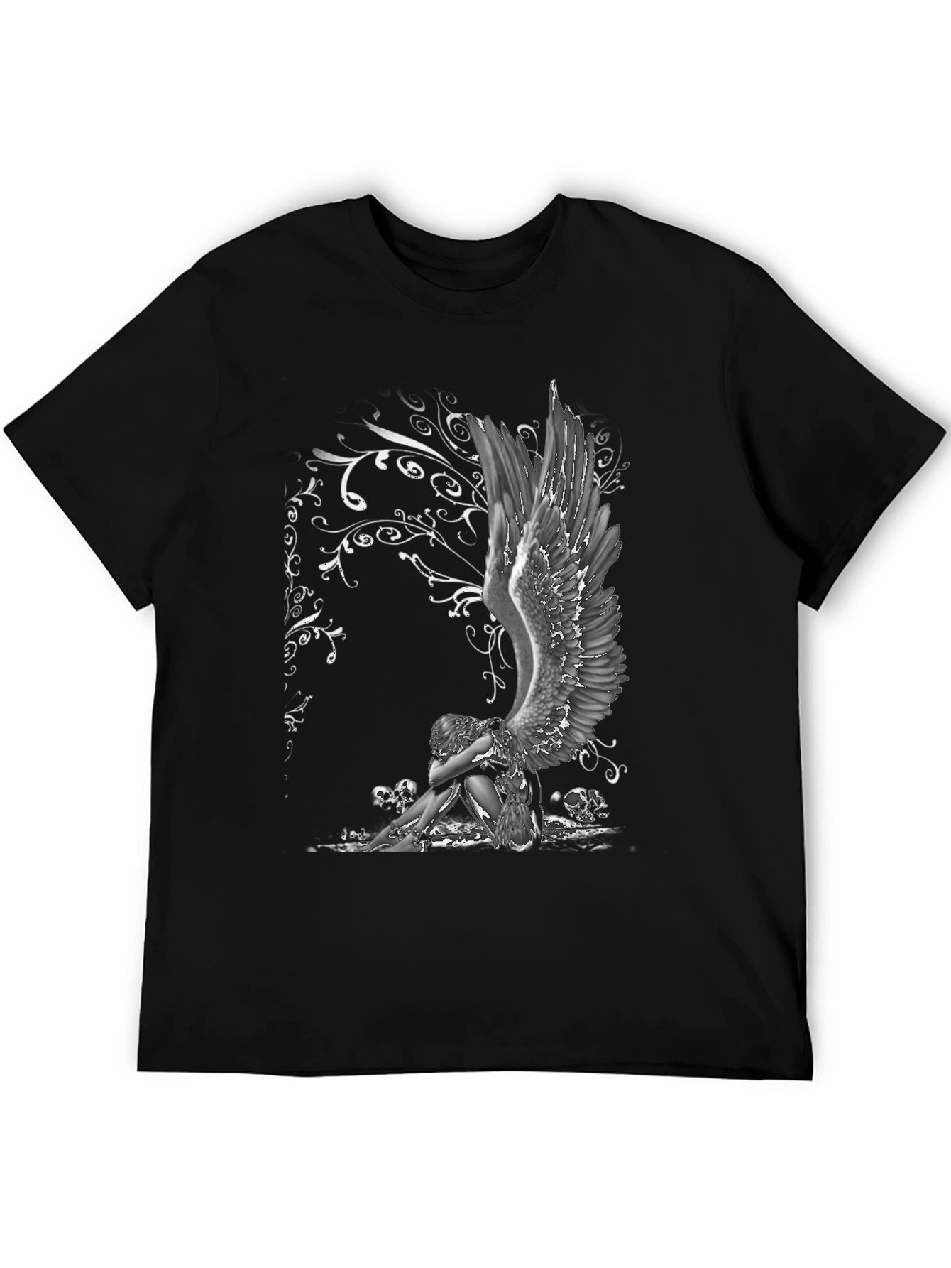 Angel & Skulls Graphic Print T-Shirt