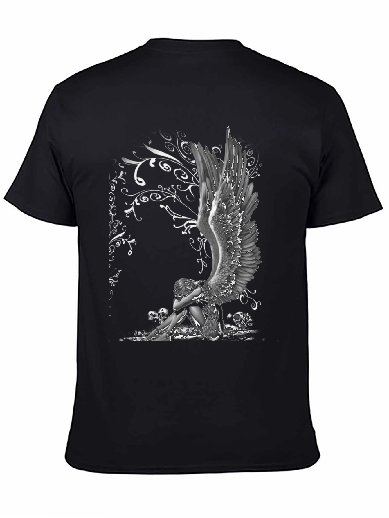 Angel & Skulls Graphic Print T-Shirt
