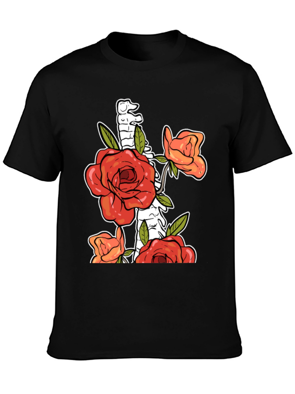 Floral Skeleton Graphic T-Shirt