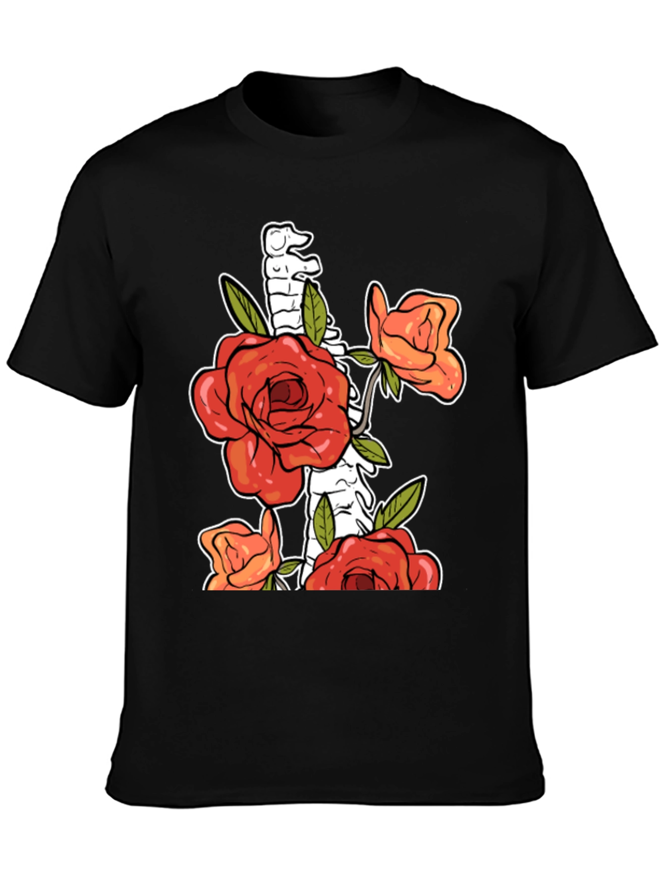 Floral Skeleton Graphic T-Shirt