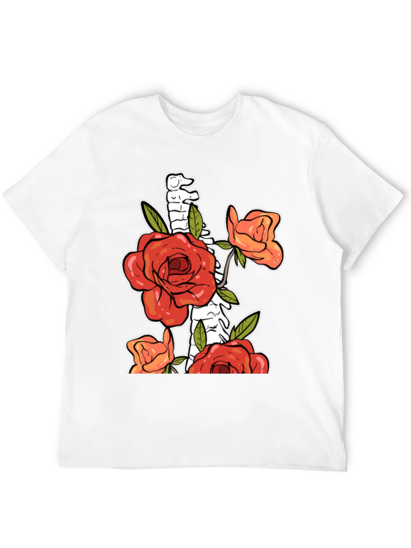 Floral Skeleton Graphic T-Shirt