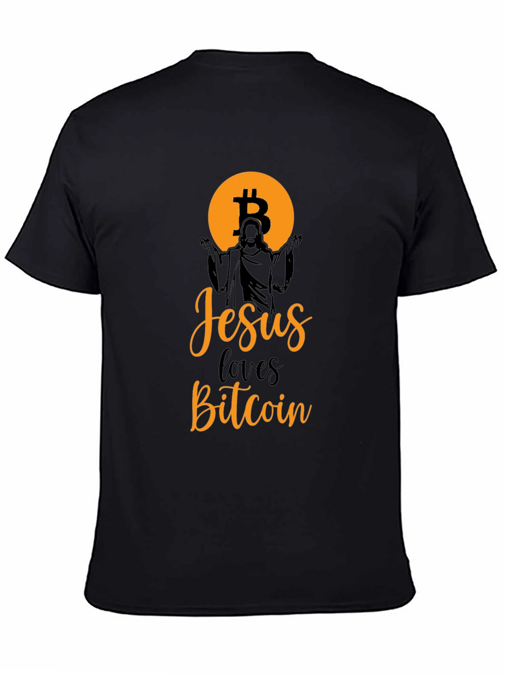 Jesus Loves Bitcoin Black T-Shirt