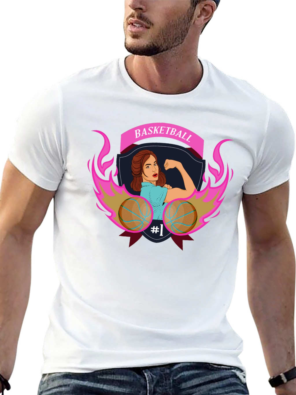Basketball Strong Woman Graphic T-Shirt