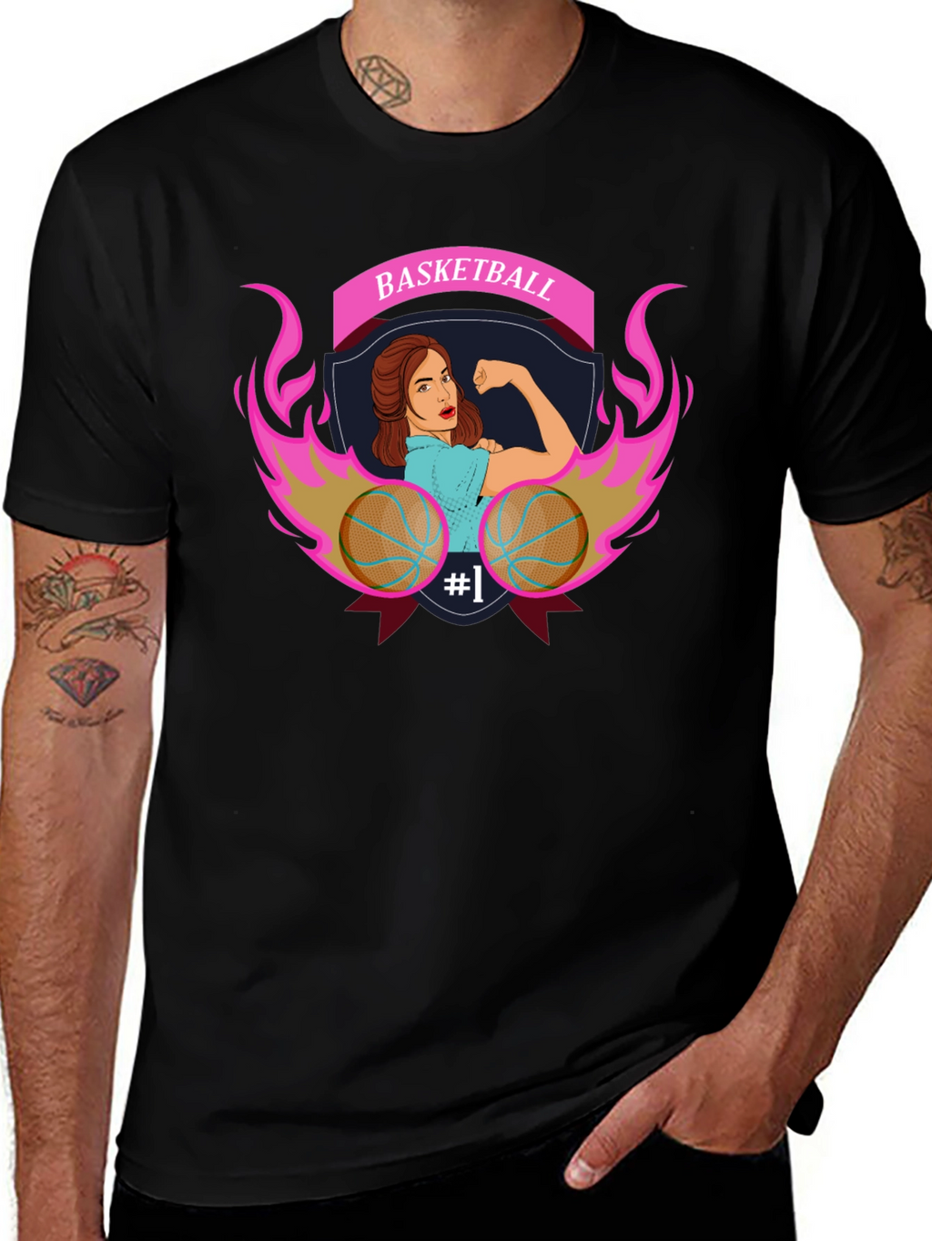 Basketball Strong Woman Graphic T-Shirt