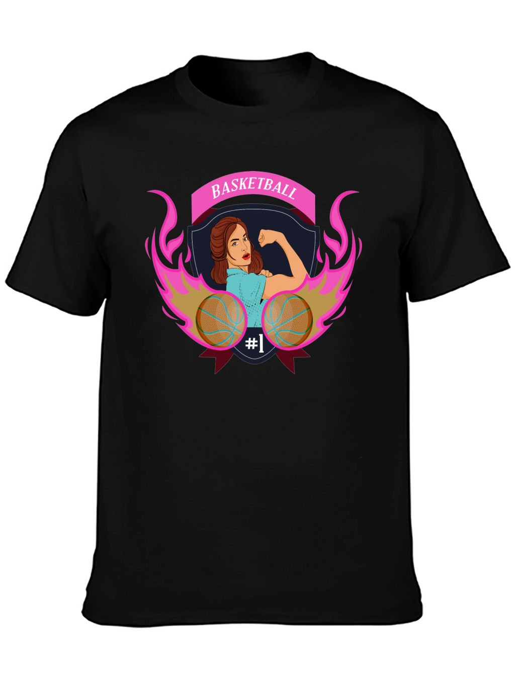 Basketball Strong Woman Graphic T-Shirt