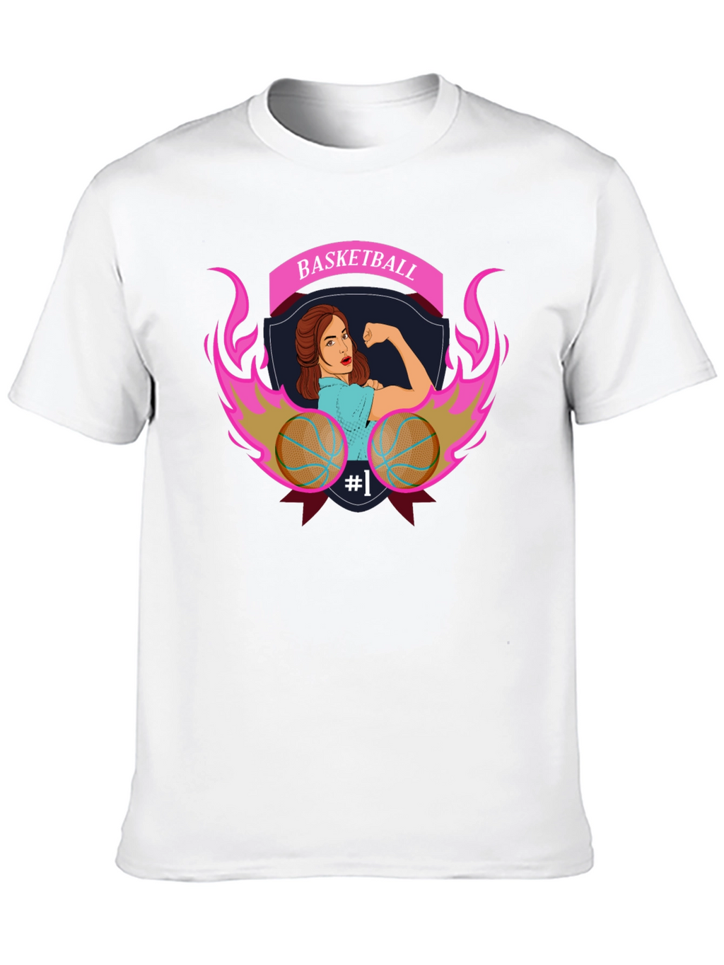 Basketball Strong Woman Graphic T-Shirt