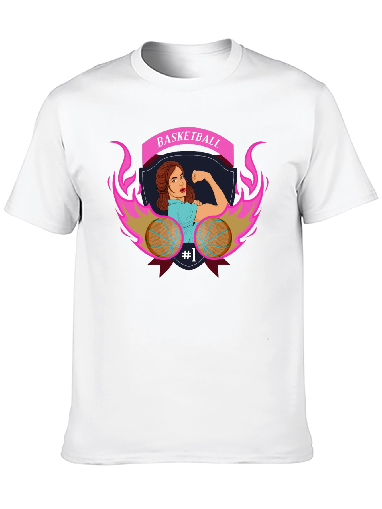 Basketball Strong Woman Graphic T-Shirt