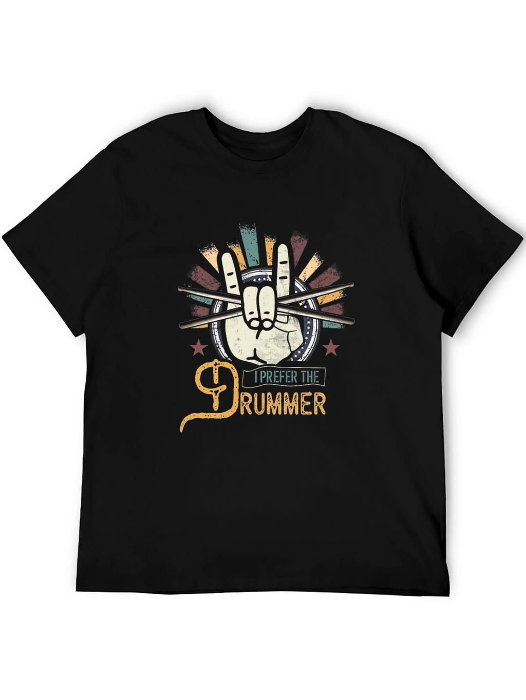 I Prefer the Drummer Black Graphic Tee