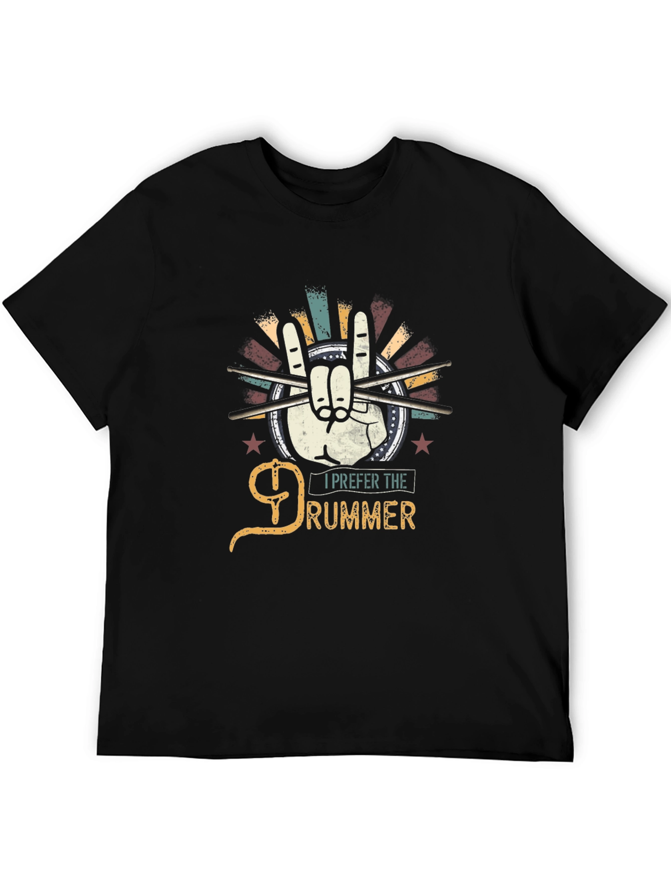 I Prefer the Drummer Black Graphic Tee
