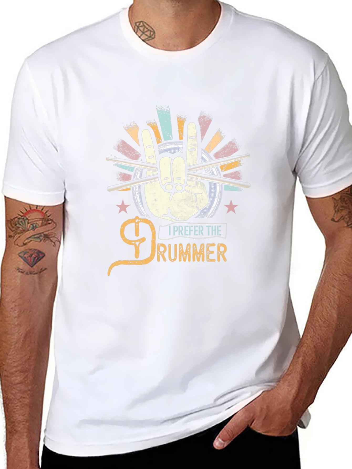 I Prefer the Drummer Black Graphic Tee